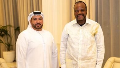 منذر درويش يستقبل الملك مسواتي الثالث