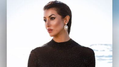 بإطلالة من توقيع دارها ال مصممة الأزياء زينة حلبي تتألق في أحدث ظهور